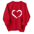 thumbnail image 2 of Automne TIMIFIS Chandails de la Saint-Valentin pour Femmes Chandail à Cœur Chemises Mode Manches Longues Col Rond Chandail à Enfiler Hauts - Printemps/été, 2 of 4