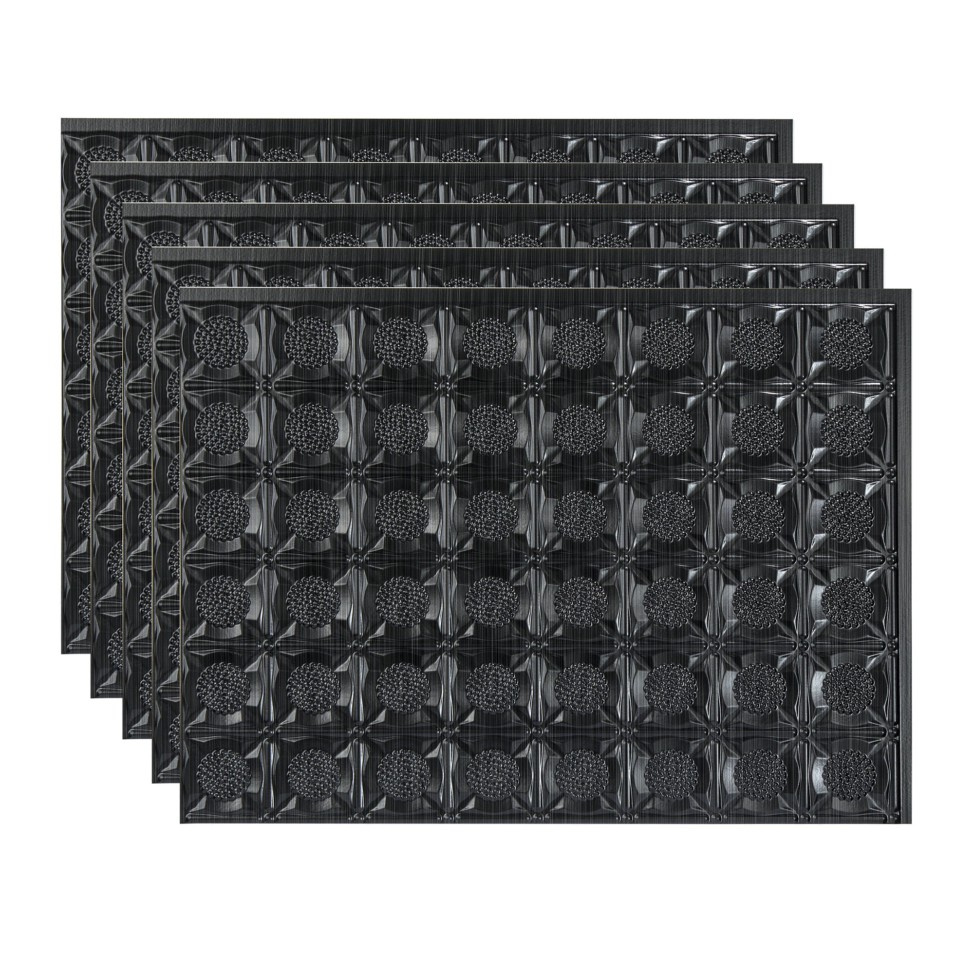 Fasade 18in x 24in Traditional Style 6 Brushed Onyx Backsplash Panel 5 Pack