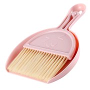 Qocolhg Mini Dust Pans with Brush Set, Small Broom and Hand Dustpan Set for Home Cleaning, Dust Pans and Broom Combo Set Hangable Whisk Broom for Table Countertop Sofa Keyboard and Pets (Pink)