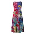 thumbnail image 4 of HKEJIAOI Liquidation des Ventes Robe Fleurie pour Femmes Robe d'Anniversaire Femmes Sans Manches Col Rond Imprimé Poche Grande Taille Robe de Nuit Longue Robes Amples Robe Rouge, 4 of 5