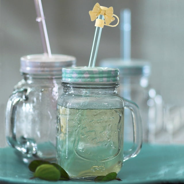 Straw Topper Cute Bow Straw Topper for Straw Accessories Reusable Straw Cap Cover Drinking Straw Tip Covers Bow Design Protective Cap for Straw