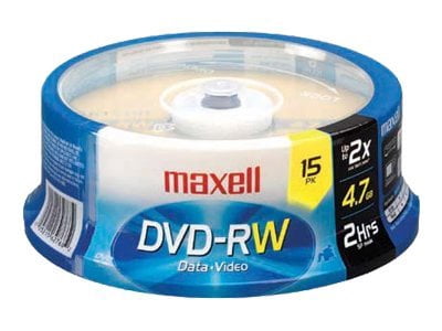 Maxell(R) 635117 4.7GB 120-Minute DVD-RWs, 15-ct Spindle