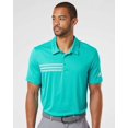 thumbnail image 1 of Adidas Polo pour Homme à 3 Bandes sur la Poitrine, 3TG, Haute Résolution AquaWhite, 1 of 1