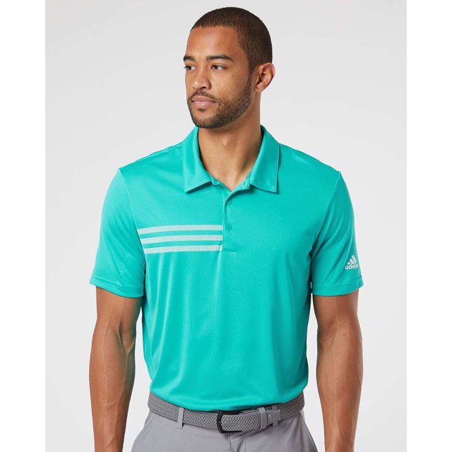 Adidas Polo pour Homme à 3 Bandes sur la Poitrine, 3TG, Haute Résolution AquaWhite