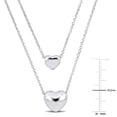 thumbnail image 3 of Miabella Heart Cham Double Strand Necklace in Sterling Silver, 3 of 5
