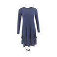thumbnail image 1 of Ruiboury Robe Pull en Coton Vintage à Manches Longues, Décontractée, Printemps, Bleu Foncé 3TG, 1 of 6