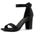 thumbnail image 1 of BLISSFUL STEP Women's Chunky High Heel Ankle Strap Sandals, 1 of 7