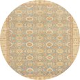 thumbnail image 1 of Ahgly Company Tapis Rond Abstrait Marron Or pour Intérieur, 7 Pieds Rond, 1 of 6