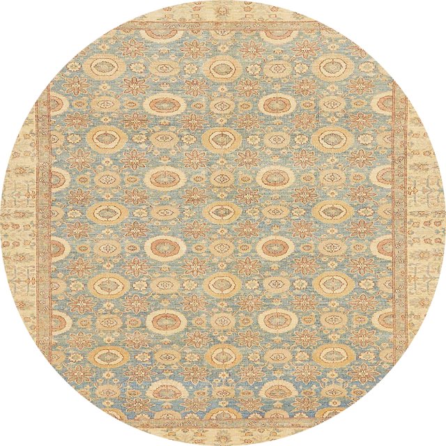 Ahgly Company Tapis Rond Abstrait Marron Or pour Intérieur, 7 Pieds Rond