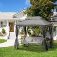 thumbnail image 2 of Outsunny Lit de Jour de Patio Extérieur pour 3 Personnes, Gris, 2 of 10