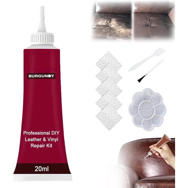 Advanced Leather Repair Gel, Multifunctional Couch and Jacket Repair Kit, Leather Repair Kit for Car Seat Vinyl Repair Kit, Premium Leather Repair Kit for Furniture (Wine Red*1)