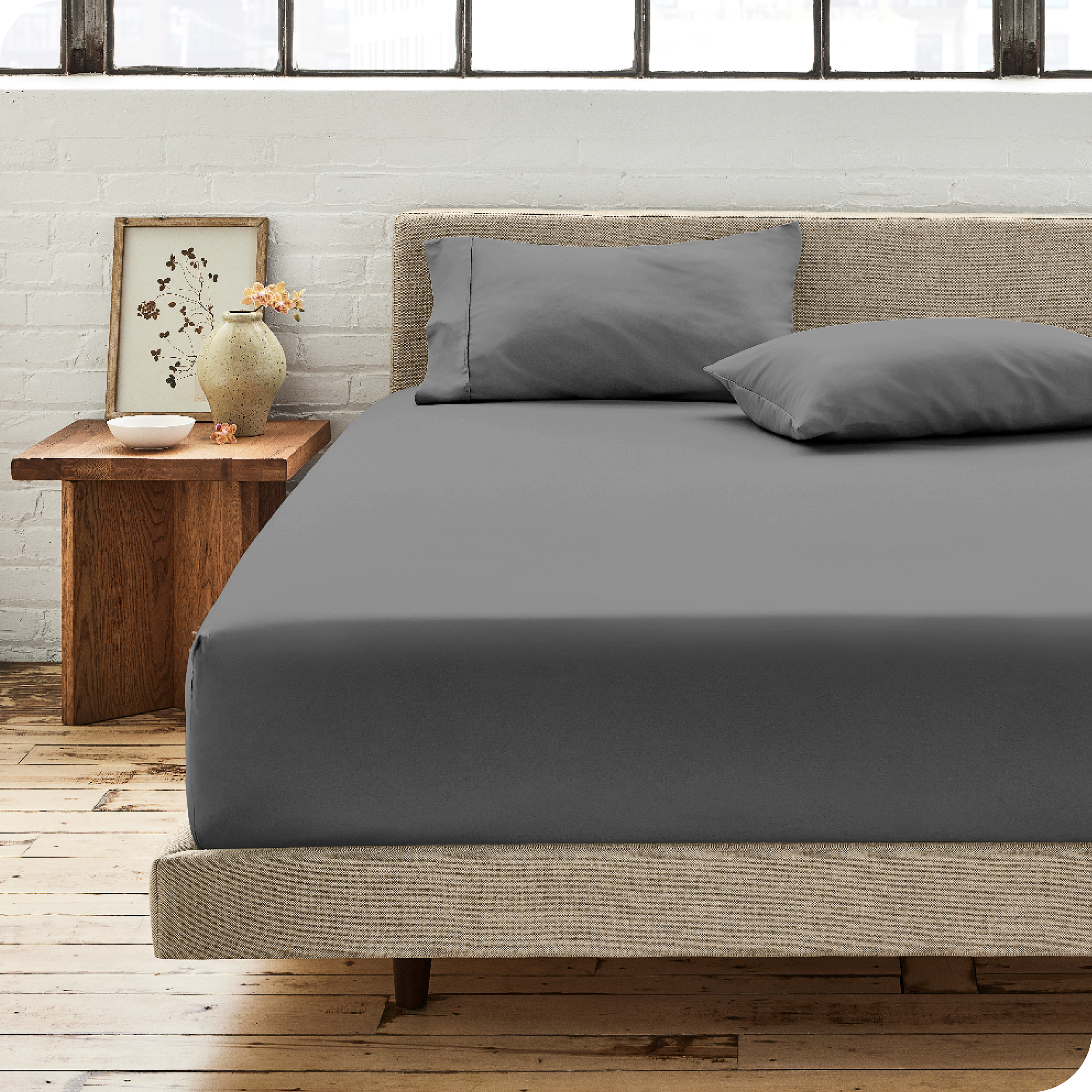 Bare Home Drap-Housse 100 % Coton Biologique - Tissage Percale