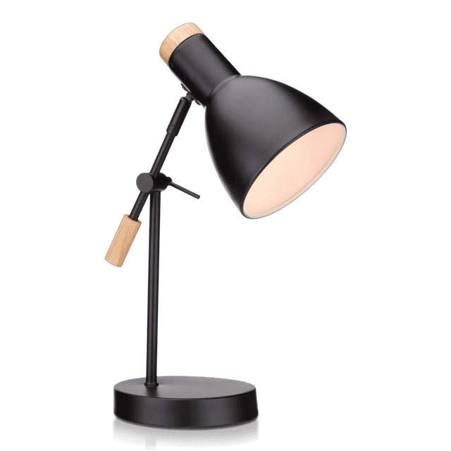 Bouclair Black Wood and Metal Desk Lamp