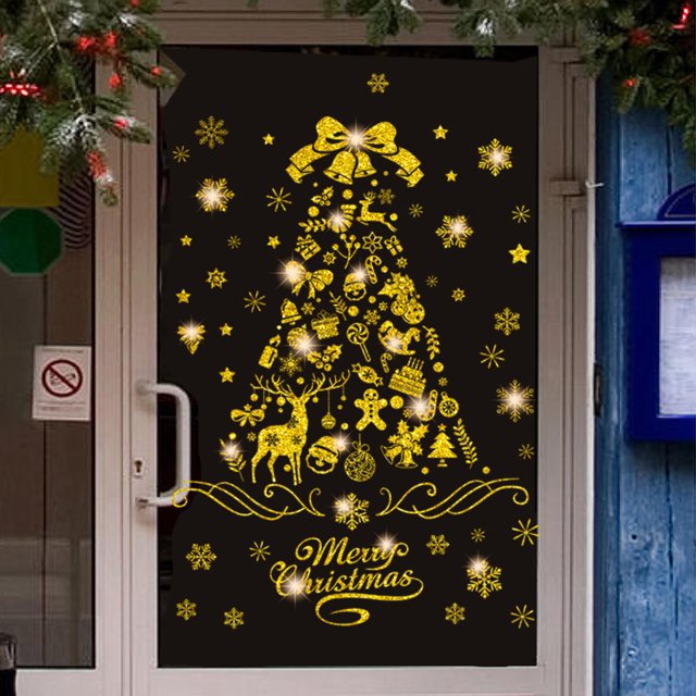 Christmas Decorations-Window Clings Decor Stickers, Multicolor Wall Decals Stickers,Home Kitchen School University Christmas Decorations(Style 13)