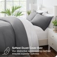 thumbnail image 4 of Bare Home Housse de Couette Sablée - Ultra Douce - Premium 1800 Collection - Ensemble 3 Pcs - Très Grand Grand, Gris, 4 of 8