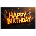 thumbnail image 1 of Happy Birthday Flaming Backdrop Decoration Banner Party Supplies Photography Props Celebration Decor Background Event Display, 1 of 4