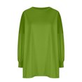 thumbnail image 4 of UVEASISHA Chandails en Molleton Amples pour Femmes à Manches Longues, Col Rond, Pulls Amples Décontractés, Hauts à Épaules Drapées, Chandail en Molleton Doux et Confortable, Tenues d'Automne 2025, Soldes Vêtements Aujourd'hui du Jour, Vert, TG, 4 of 6