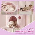 thumbnail image 3 of Large Cat Tree with 13 Scratching Posts, 2 Perches, Hammock, for Indoor Cats, Pink, 3 of 5