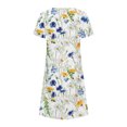 thumbnail image 5 of QIPOPIQ Robes pour Femmes Robe Évasée à Étages Manches Courtes Robes Décontractées Col Rond Robe Midi d'Été Robes Pliantes à Imprimé Offres 2023, 5 of 5