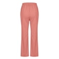 thumbnail image 3 of Watermelon Red Womens Ruched Flare Bell Bottom Elastic Waist Basic Long Boot Cut Leg Trousers Pants for Ladies Track Athletic Casual Running Fall Summer Trousers Pants 2025 L, 3 of 5