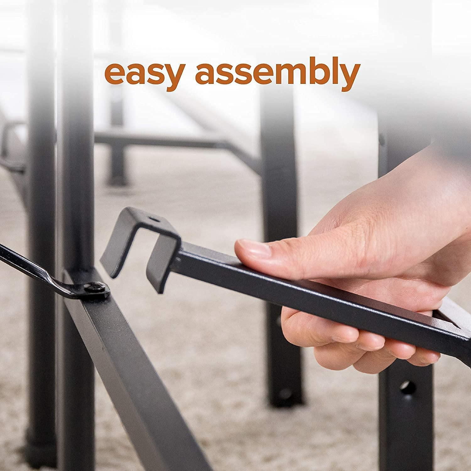 Cadre de lit plateforme en métal Zinus SmartBase avec tête de lit rembourrée et base de matelas