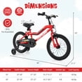thumbnail image 3 of Costway Vélo pour Enfants 16 Pouces à DEL avec Siège Ajustable, Frein à Rétropédalage, Roues Stabilisatrices, Rouge, Breveté, 3 of 10