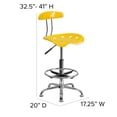 thumbnail image 2 of Vibrant Yellow and Chrome Drafting Stool with Tractor Seat, 2 of 9