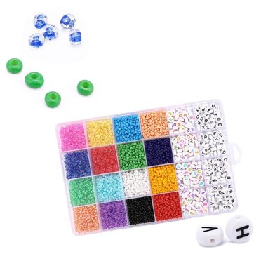 pitrice Spacer Beads Jewelry Making Kit Finding Acrylic Seed Girls Colorful Jewelry Making Handmade Necklace Crafting Set
