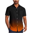 thumbnail image 1 of Pisexur Shirts for Man T Hommes Mode Décontractée Col Rabattu Impression Dégradée Manches Courtes Chemise Boutonnée Blouse Orange, L Chemises de Golf Hommes & Chemises Hommes, 1 of 7