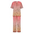 thumbnail image 4 of Hauts à Manches Courtes pour Femmes Costume d'Été Mode Short Imprimé Pantalons Colorés Costume Décontracté Deux Pièces Hauts à Manches Courtes pour Femmes Hauts d'Été pour Femmes avec Manches, 4 of 6