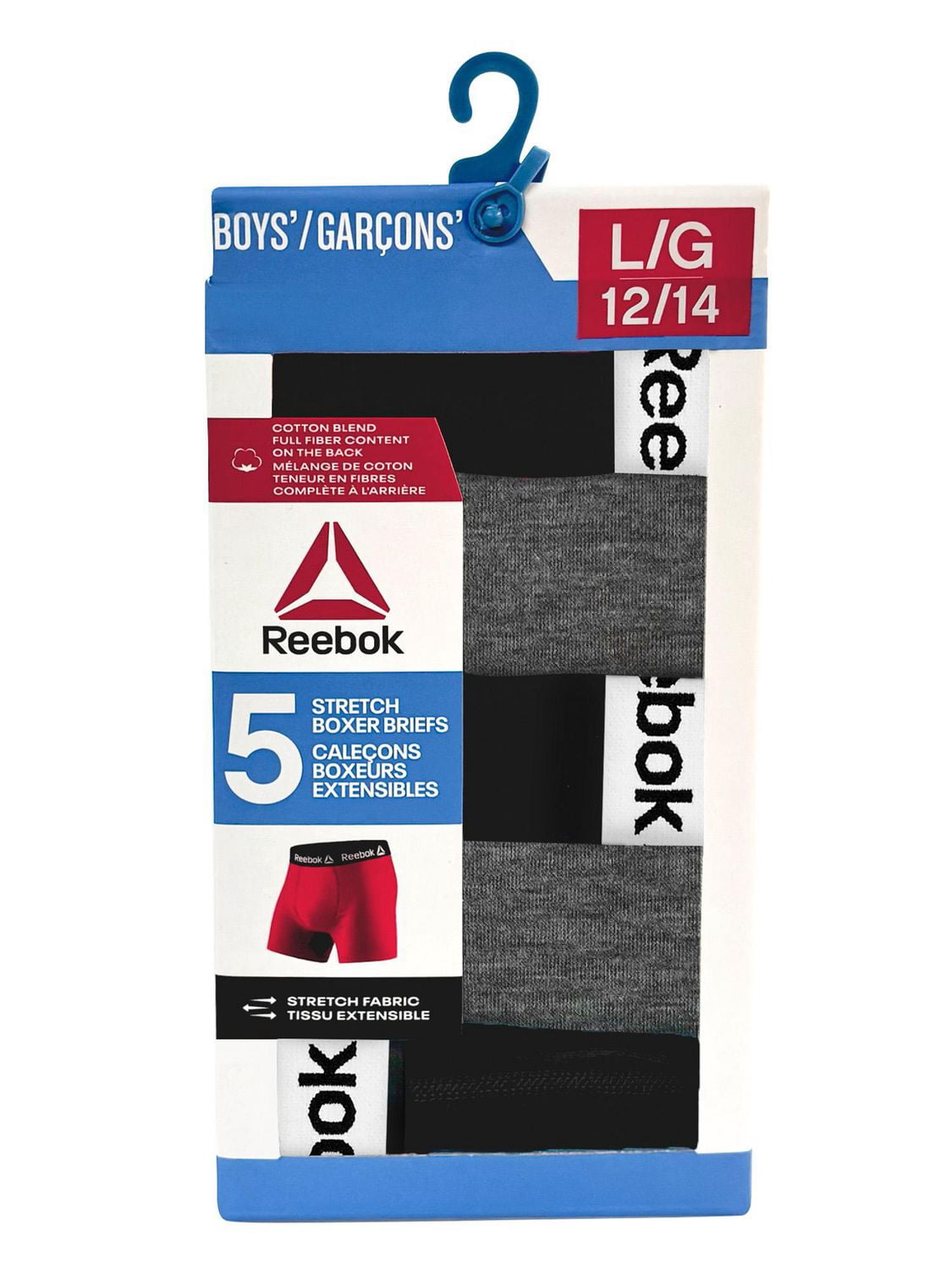 Boxer-briefs extensibles en coton Reebok pour garçons, paquet de 5