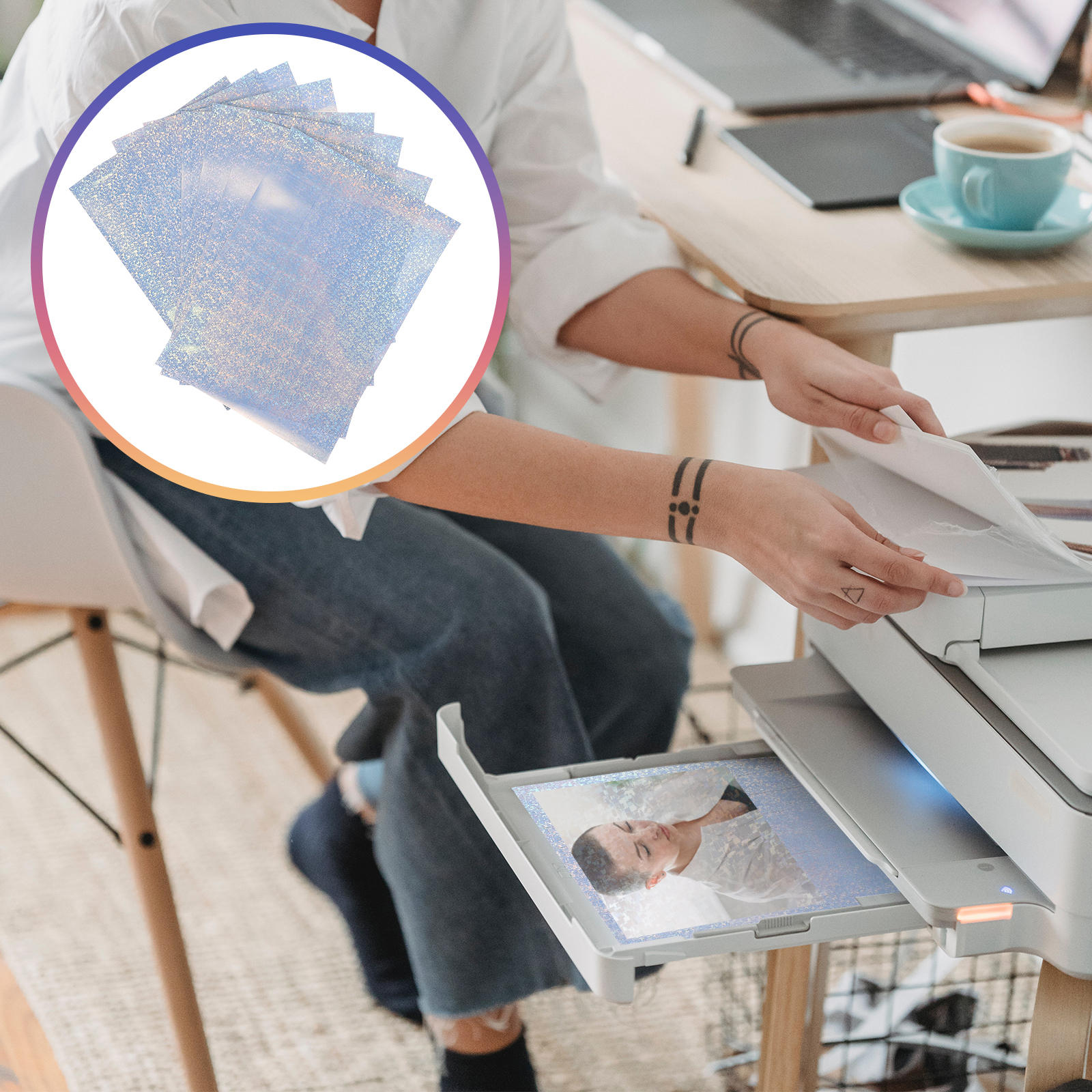 FENGGUIQU 10Pcs Advertising Printing Paper Waterproof Rectangular Shape For Inkjet Printing