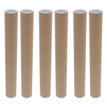 MOVTOTOP Masteelf 6 Pcs Tubes d'Envoi Kraft avec Capuchons en Plastique Tubes d'Affiche en Carton Robustes pour l'Expédition et le Rangement de Documents et d'Oeuvres d'Art