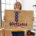 thumbnail image 1 of 4th of July Door Mat Outdoor,Independence Day Welcome Doormat, 4th of July Coir Doormat with Non Slip Backing ,Patriotic Mat Star Front Porch Rugs For Home Entrance 4th of July Decoration,(15*24"), 1 of 2