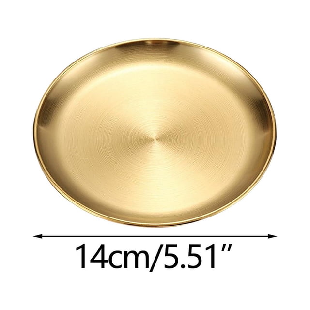 Stainless Steel Plate 10 in Round Thickened Barbecue Disc Cake Western Dessert Serving Plate