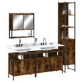 thumbnail image 1 of vidaXL 4 Piece Bathroom Furniture Set Smoked Oak Engineered Wood, 1 of 1
