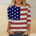 thumbnail image 2 of CHUANK Plus Hauts pour Femmes Chic Décontracté Col Rond Manches Courtes Chemises et Blouses pour Femmes T-Shirts à Imprimé Papillon du 4 Juillet pour Femmes Tunique Graphique Patriotique Tendance Haut d'Été Plage, 2 of 5