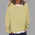 thumbnail image 2 of Timegard Hauts pour Femmes à Épaules Tombantes, Col Ras du Cou, Chandail Ample, Hauts d'Automne Décontractés à Manches Longues, Blouse Confortable, 2 of 5