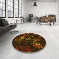 thumbnail image 4 of Ahgly Company Tapis d'Intérieur Lavable en Machine Carré Marron Selle, 6 Pieds Carré, 4 of 7