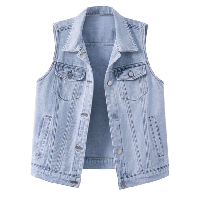 Gilet Sans Manches à Boutons devant pour Femmes, Col Rabattu, Coupe Ajustée, Gilet Décontracté en Polyester, Noir, Longueur Régulière, pour le Travail Ou les Fêtes