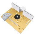 thumbnail image 4 of TFixol Gold Aluminum Alloy Router Table Insert Plate Set with Adjustable Height Base, Fence, Push Block, and Angle Gauge - 4-Piece Woodworking Kit (240x200mm), 4 of 5