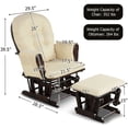 thumbnail image 2 of Gymax Glider and Ottoman Cushion Set Wood Baby Nursery Rocking Chair Beige, 2 of 10