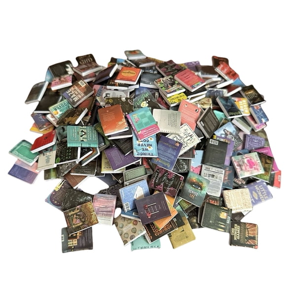 Mini Books for Anxiety Bookshelf, 300 PCS Mini Books Model Without Repetition, DIY Crafting, Dollhouse Decor, Accessories Mini Miniatures Books, Anxiety Bookshelf Mini Books (300 PCS Books)