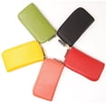 thumbnail image 4 of Leather Key Case Card Holder Zipper Solid Purses Solid Color Soft Color Purse Wallet Car Keys Holder Fashion Pouch Men Women Housekeeper Red, 4 of 9