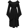 thumbnail image 1 of UPPADA Liquidation Robes d'Invitée de Mariage à Manches Évasées pour Femmes Robe de Cocktail Chic Robes de Bal d'Hiver Robes de Cocktail Formelles Robe Bleu Marine et Blanche, 1 of 4
