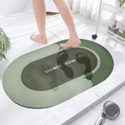 TOUMENY Super Absorbent Quick Dry Bath Mat, Non Slip Rubber Backing Washable Shower Rug, Ideal for Bathroom Floor In Front of Tub & Wet Room Safety
