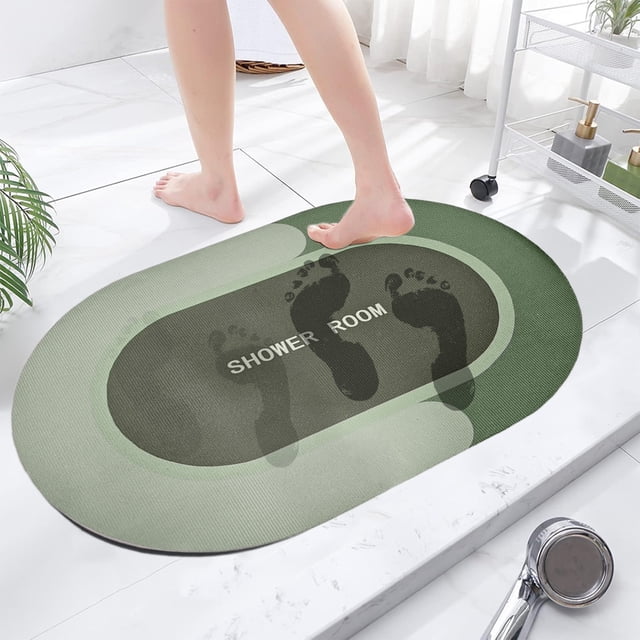 Dvkptbk Bath Mat Bathroom Rugs Non Slip Absorbent Stain Resistant Quick Dry Washable Bathroom Rug Bath Mats for Bathroom Floor Tub Sink Shower Mat Easy Care Green 16"x24"