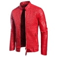 thumbnail image 1 of XZNGL Leather Motorcycle Jacket Mens Leather Plus Fleece Jacket, Motorcycle Jacket, Warm Leather Jacket Fleece Mens Jacket Mens Fleece Jacket Men's Leather Jacket, 1 of 9