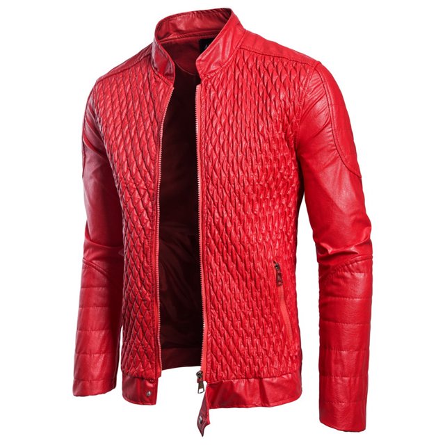XZNGL Leather Motorcycle Jacket Mens Leather Plus Fleece Jacket, Motorcycle Jacket, Warm Leather Jacket Fleece Mens Jacket Mens Fleece Jacket Men's Leather Jacket