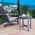 thumbnail image 3 of Gymax 2 PCS 18'' Patio Round Side End Coffee Table Wooden Slat Deck Grey, 3 of 10